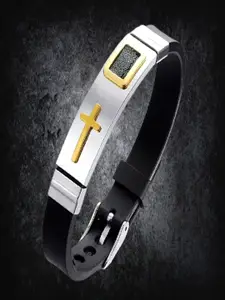 UNIVERSITY TRENDZ Men Gold-Plated Cross Wraparound Bracelet