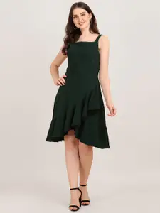 Oomph! Shoulder Strap Ruffled Fit & Flare Dress