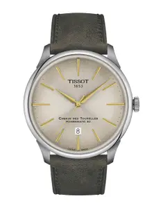 TISSOT Men Dial & Leather Straps Analogue Automatic Motion Powered Watch T1394071626100