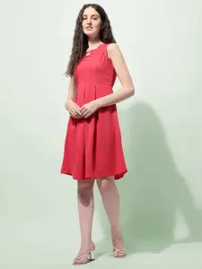 Oomph! Keyhole Neck Fit & Flare Dress