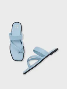 20Dresses Blue Strappy One Toe Flats