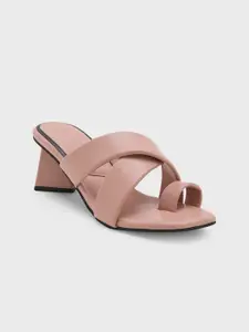 20Dresses Pink Criss-Cross Strap Block Heels