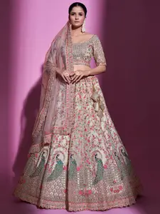 Fusionic Embellished Sequinned Semi-Stitched Lehenga & Unstitched Blouse With Dupatta