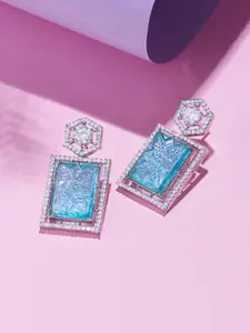 AMI Turquoise Silver-Plated Drop Earrings