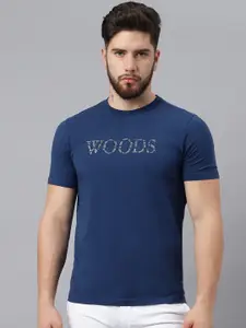 Woods Typography Printed Round Neck T-shirt