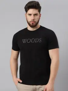 Woods Round Neck Cotton Casual T-Shirt