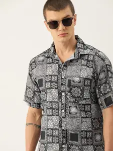 Kook N Keech Men Black Relaxed Opaque Printed Casual Shirt