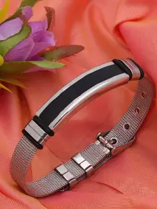 Fashion Frill Men Silver-Plated Multistrand Bracelet