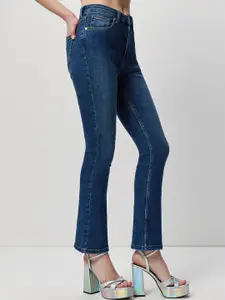 COVER STORY Women Blue Mid-Rise Light Fade Cropped Bootcut Jeans