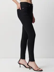 COVER STORY Women Black Mid-Rise Slim Fit Jeans