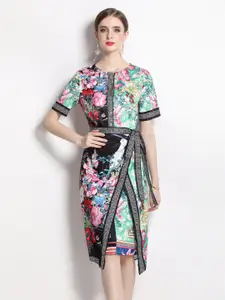 JC Collection Floral Printed Sheath Dress