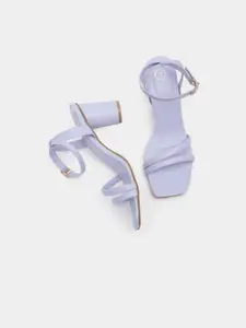 20Dresses Lavender Strappy Block Heels