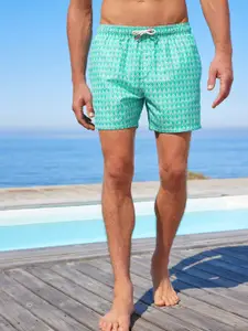 NEXT Men Geometric Printed Mesh Insert Quick-Dry Swim Shorts