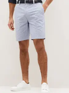 NEXT Men Striped Pure Cotton Chino Shorts Comes With A Belt