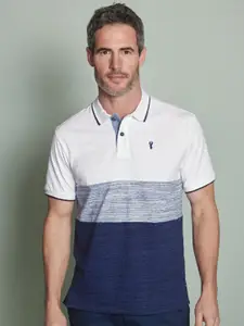 NEXT Colourblocked Polo Collar Casual T-shirt