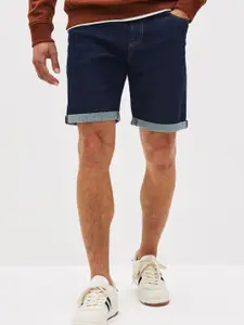 NEXT Men Mid-Rise Washed Denim Shorts