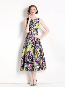 JC Collection Multicoloured Floral Print Fit & Flare Maxi Dress