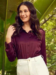 WORK IT by STREET 9 Comfort Fit Satin Casual Shirt