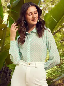 WORK IT by STREET 9 Chevron Printed Comfort Fit Casual Shirt