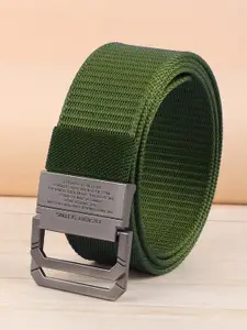 WINSOME DEAL Men Set Of 2 Textured Canvas Belt With D-Ring Closure