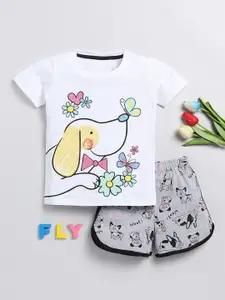 YK Girls Printed T-shirt With Shorts