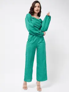 MAGRE Green Printed Top & Trousers Co-Ord
