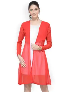 SCORPIUS Red Solid Open Front Shrug