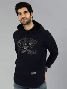 Game Of Thrones House Stark Crest Logo Printed Hooded Cotton Sweatshirt