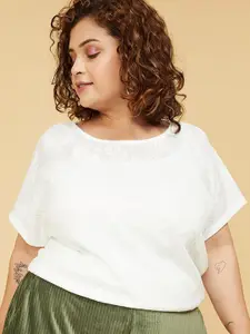 max Plus Size Self Design Extended Sleeves Top