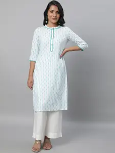 AURELIA Ethnic Motifs Woven Design Pure Cotton Kurta