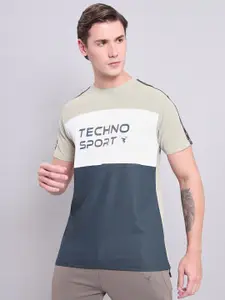 Technosport Colourblocked Antimicrobial Training or Gym Slim Fit T-shirt