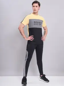 Technosport Colourblocked Antimicrobial Training or Gym Slim Fit T-shirt