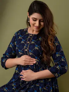 Mialo fashion Floral Printed Maternity Cotton Ethnic Dress