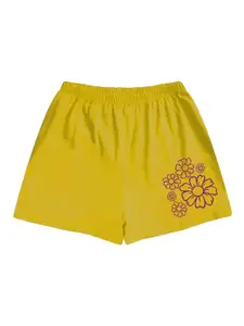 A.T.U.N. Girls Floral Printed Mid-Rise Cotton Shorts