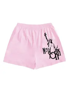 A.T.U.N. Girls Typography Printed Mid-Rise Cotton Shorts