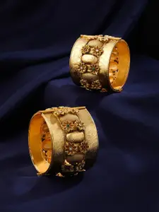 VIRAASI Set Of 2 Gold-Plated Stone Studded Bangles
