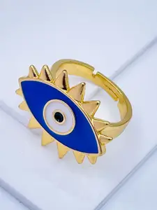 ZIVOM Gold-Plated Evil Eye Finger Ring