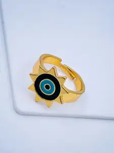 ZIVOM Gold-Plated Evil Eye Finger Ring