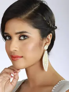 Sangria Teardrop Shaped Beaded Drop Earrings