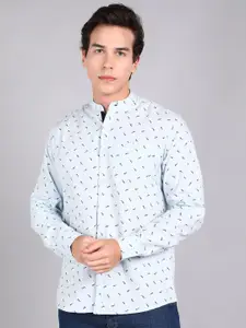 Urbano Fashion Slim Fit Printed Pure Cotton Casual Shirt