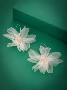 Yellow Chimes Gold-Plated Floral Hoop Earrings