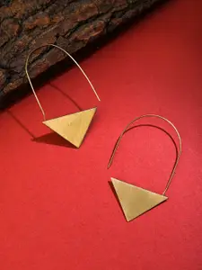 Yellow Chimes Gold-Plated Contemporary Hoop Earrings