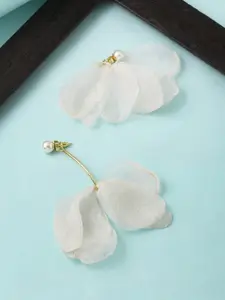 Yellow Chimes Gold-Plated Floral Drop Earrings