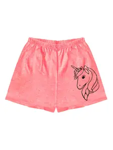 A.T.U.N. Girls Graphic Printed Mid-Rise Cotton Shorts