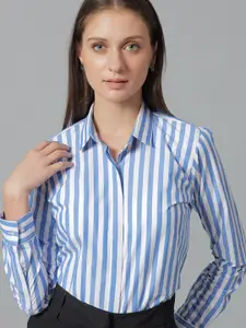 Hancock Striped Regular Fit Pure Cotton Formal Shirt
