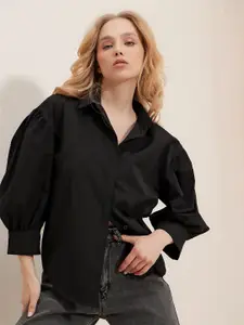 Trend Alacati stili Drop-Shoulder Sleeves Opaque Casual Shirt