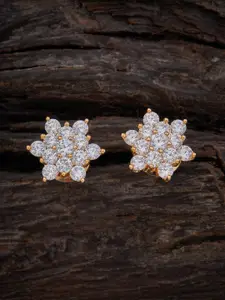 Kushal's Fashion Jewellery Gold-Plated Floral Studs Earrings