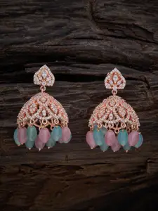 Kushal's Fashion Jewellery Rose-Gold Plated Dome Shaped Jhumkas Earrings