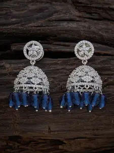 Kushal's Fashion Jewellery Kushal's Fashion Jewellery Rhodium Plated Dome Shaped Cubic Zirconia Jhumkas