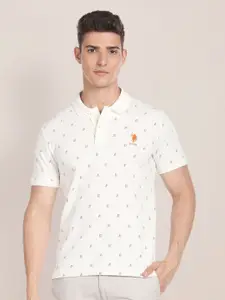 U.S. Polo Assn. Typographic Pure Cotton Slim Fit Polo T-shirt